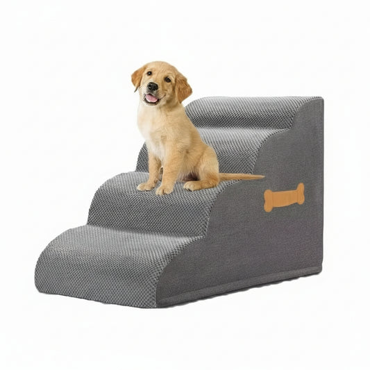 Detachable Pet Stairs, High-Density Soft Sponge Dog Ramp Stairs, Ultra Wide anti Slip Steps, Suitable for High Beds or Sofas