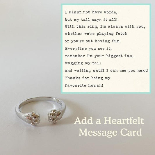 Paw Hug Ring-Perfect for Pet Lovers, Dog Moms Hypoallergenic Companion