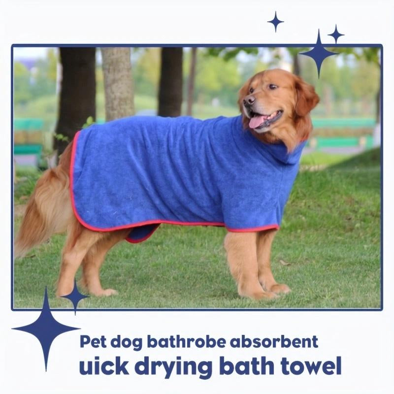 Adjustable Pet Bath Robe, Quick Drying Animal Grooming Cloak with Hook & Loop Fastener, Soft & Comfortable Pet Bath Towel, Dog & Cat Grooming Supplies, Dog Accessories Blanket , Dog Stuff, Pet Products, Dog Grooming Kit
