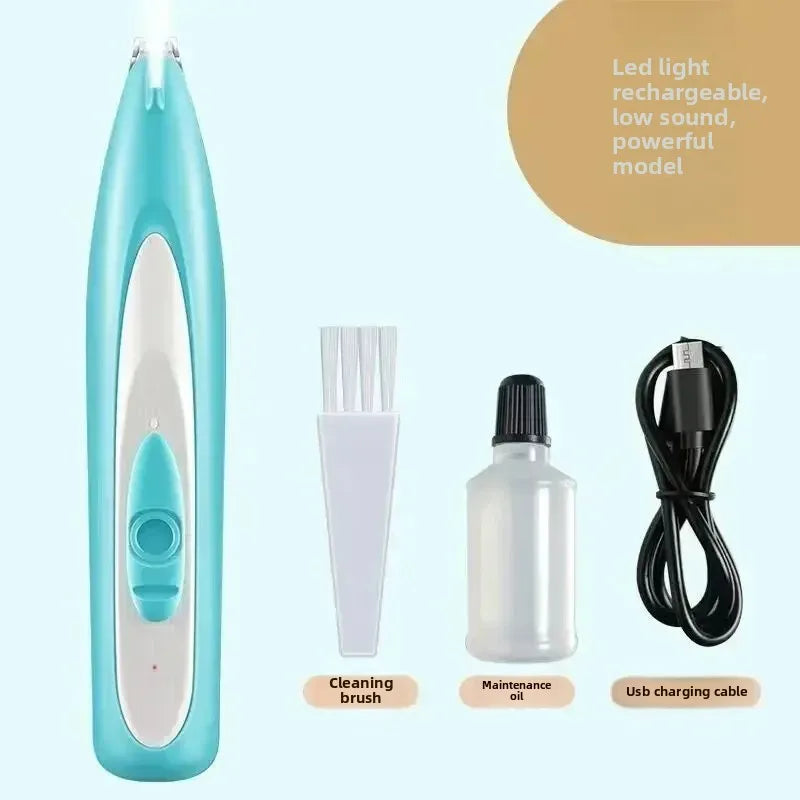 Pet Electric Hair Clipper-Silent Cat/Dog Shaver with Push Scissors, Paw Grooming Tool for Nail & Fur Trimming (Pet Grooming Kit)