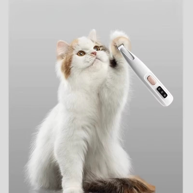 Pet Electric Hair Clipper-Silent Cat/Dog Shaver with Push Scissors, Paw Grooming Tool for Nail & Fur Trimming (Pet Grooming Kit)