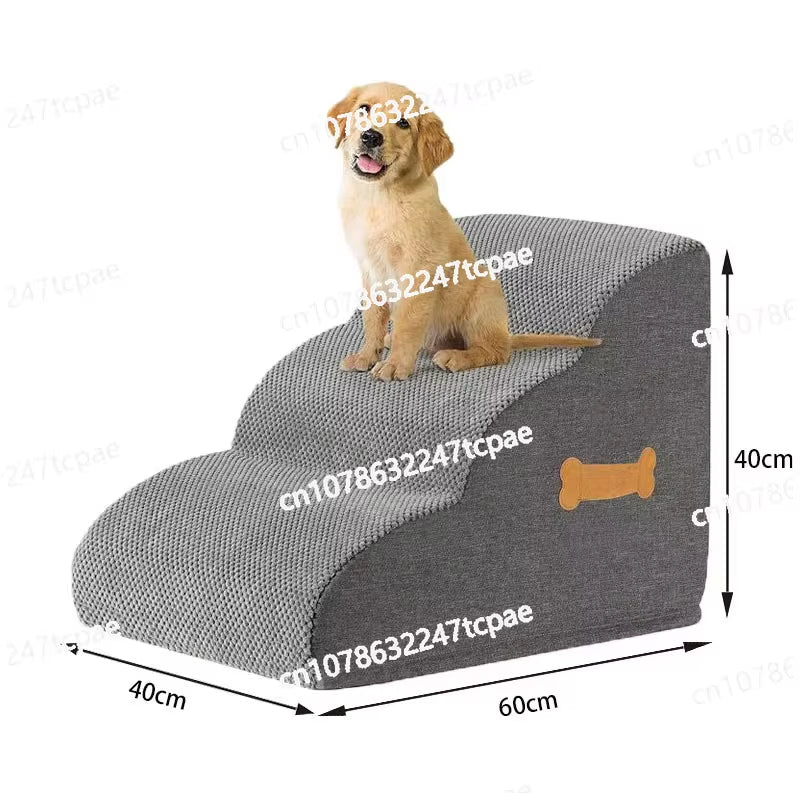 Detachable Pet Stairs, High-Density Soft Sponge Dog Ramp Stairs, Ultra Wide anti Slip Steps, Suitable for High Beds or Sofas