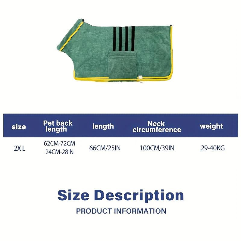 Adjustable Pet Bath Robe, Quick Drying Animal Grooming Cloak with Hook & Loop Fastener, Soft & Comfortable Pet Bath Towel, Dog & Cat Grooming Supplies, Dog Accessories Blanket , Dog Stuff, Pet Products, Dog Grooming Kit