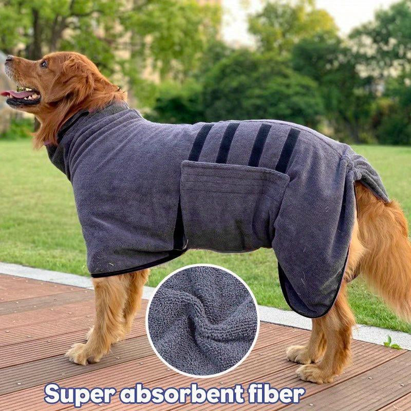 Adjustable Pet Bath Robe, Quick Drying Animal Grooming Cloak with Hook & Loop Fastener, Soft & Comfortable Pet Bath Towel, Dog & Cat Grooming Supplies, Dog Accessories Blanket , Dog Stuff, Pet Products, Dog Grooming Kit