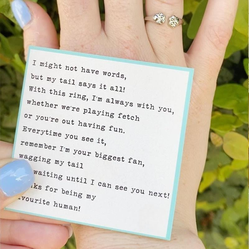 Paw Hug Ring-Perfect for Pet Lovers, Dog Moms Hypoallergenic Companion