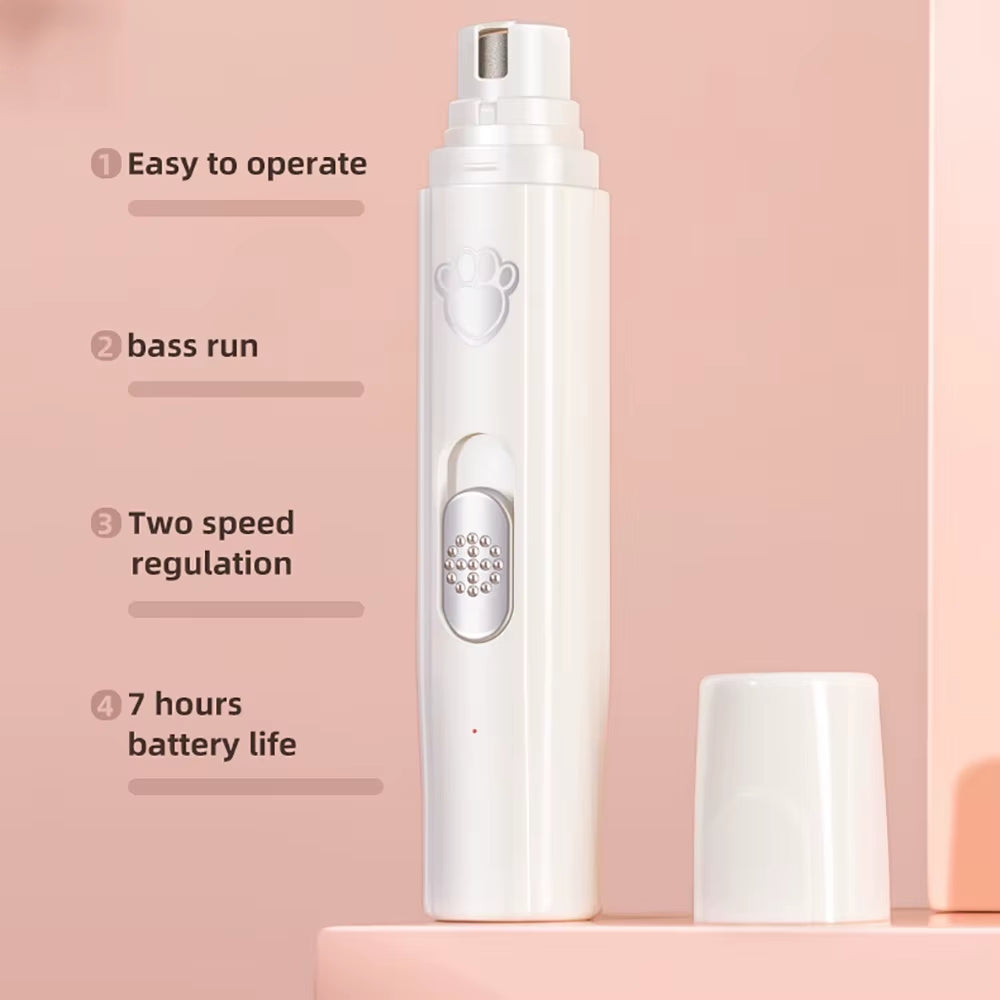 5V USB Electric Cat Nail Grinder with Clippers LED Light Pet Nail Grinder 500 Mah Pet Nail Trimmers for Dog Paws Grooming