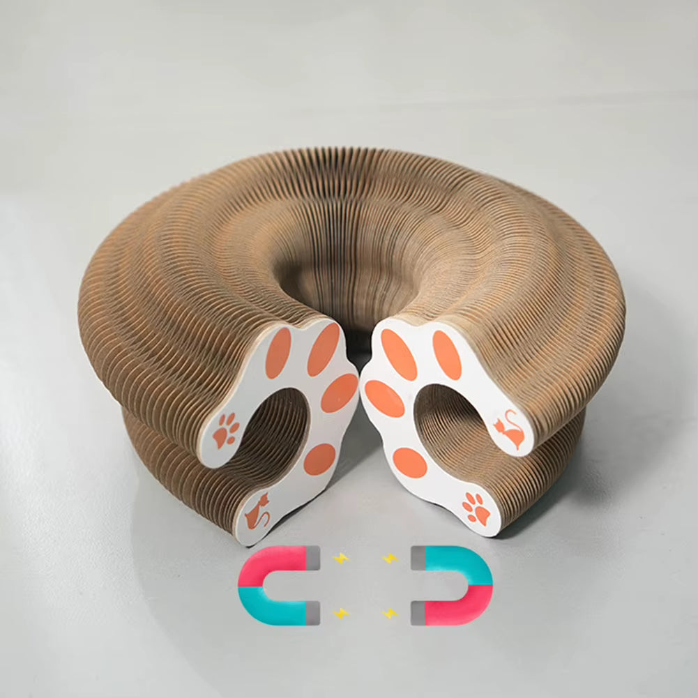 Magic Organ Cat Scratching Board Cat Scratcher Foldable Cat Interactive Toys round Corrugated Scratching Post Toys Pet Supplies