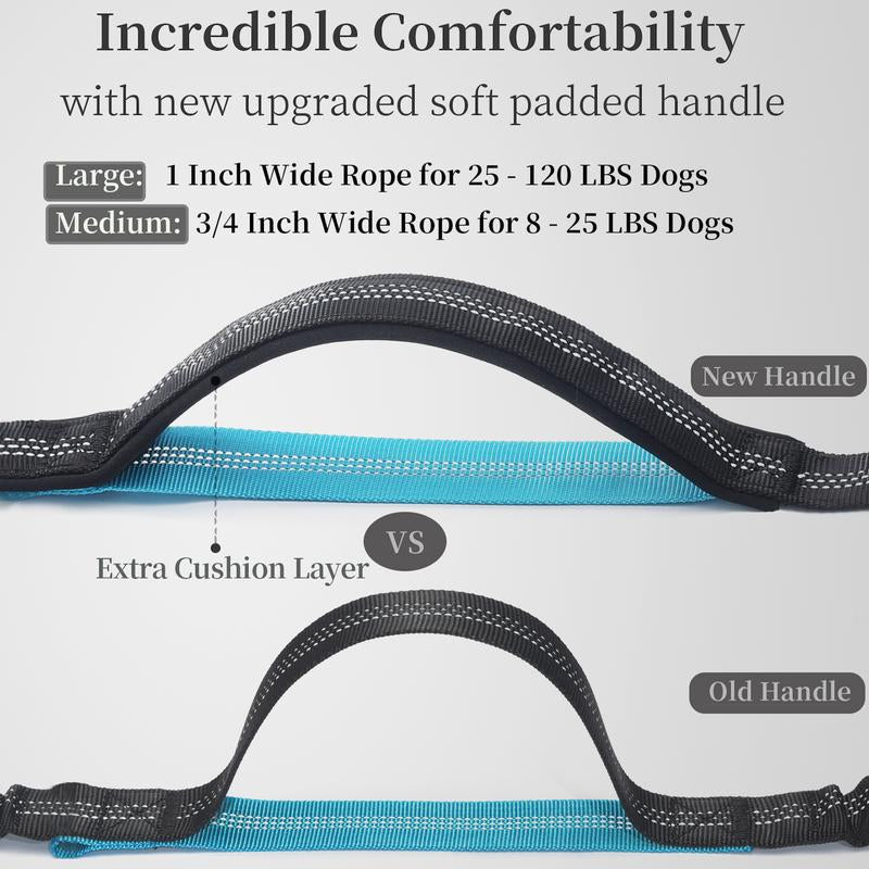 Iyoshop Hands Free Dog Leash with Zipper Pouch, Dual Padded Handles and Durable Bungee for Walking, Jogging and Running Your Dog