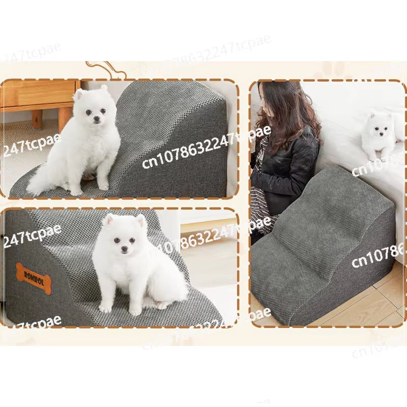 Detachable Pet Stairs, High-Density Soft Sponge Dog Ramp Stairs, Ultra Wide anti Slip Steps, Suitable for High Beds or Sofas