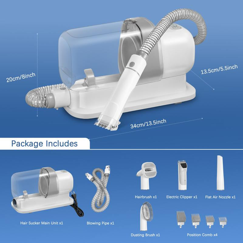 LMVVC Pet Grooming Vacuum Kit for Dogs & Cats, with 2.3L Suction, Cleaning Tools, Animals, Low-Noise Electric Puppy