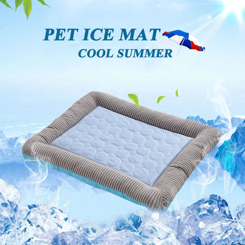 Cooling Pad Bed for Dogs Cats Puppy Kitten Cool Mat Pet Blanket Ice Silk Material Soft for Summer Sleeping Pink Blue Breathable