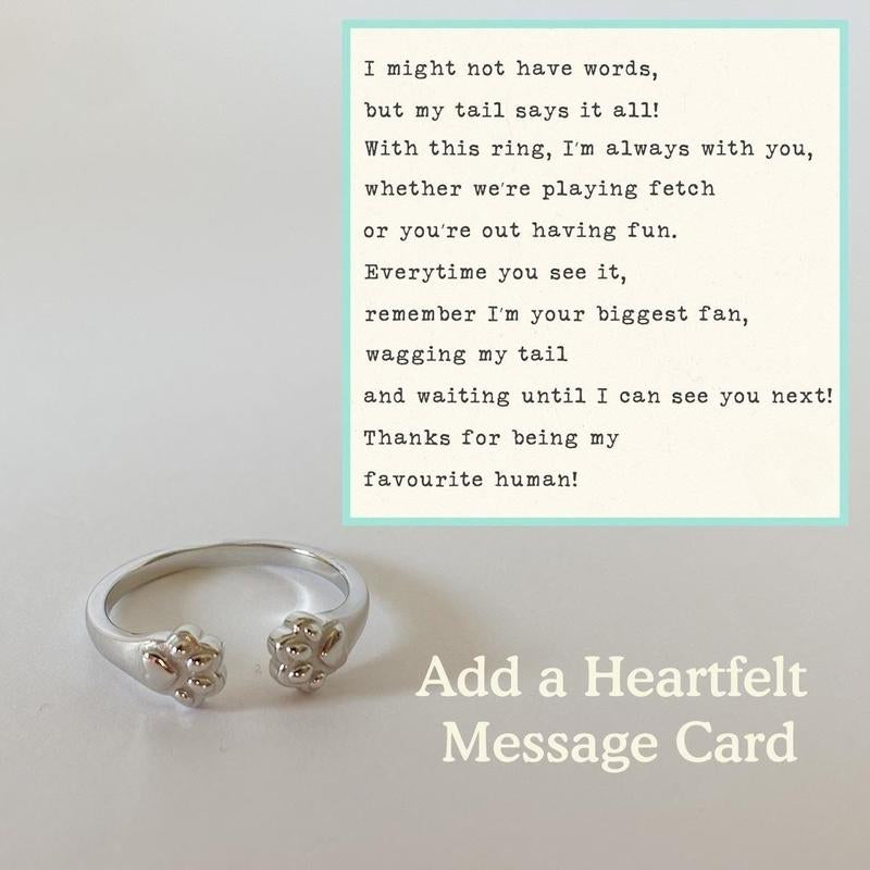 Paw Hug Ring-Perfect for Pet Lovers, Dog Moms Hypoallergenic Companion