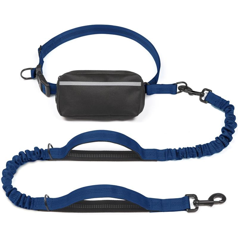 Iyoshop Hands Free Dog Leash with Zipper Pouch, Dual Padded Handles and Durable Bungee for Walking, Jogging and Running Your Dog