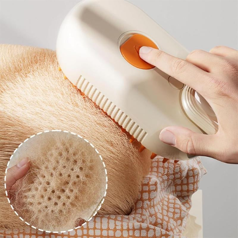 Steam Pet Brush for Pet Hair 3-IN-1 Steamy Cat Brush Grooming Comb for Dog Steam Brush for Cats Remove Flying Fur Steam Advanced Pet Hair Removal Comb Pet Pal Brush Cleaning,Pet Steam Brush,Cat Dog Hair Remover, Adjustable Pet Hair Remover,Pet Steamy Mist