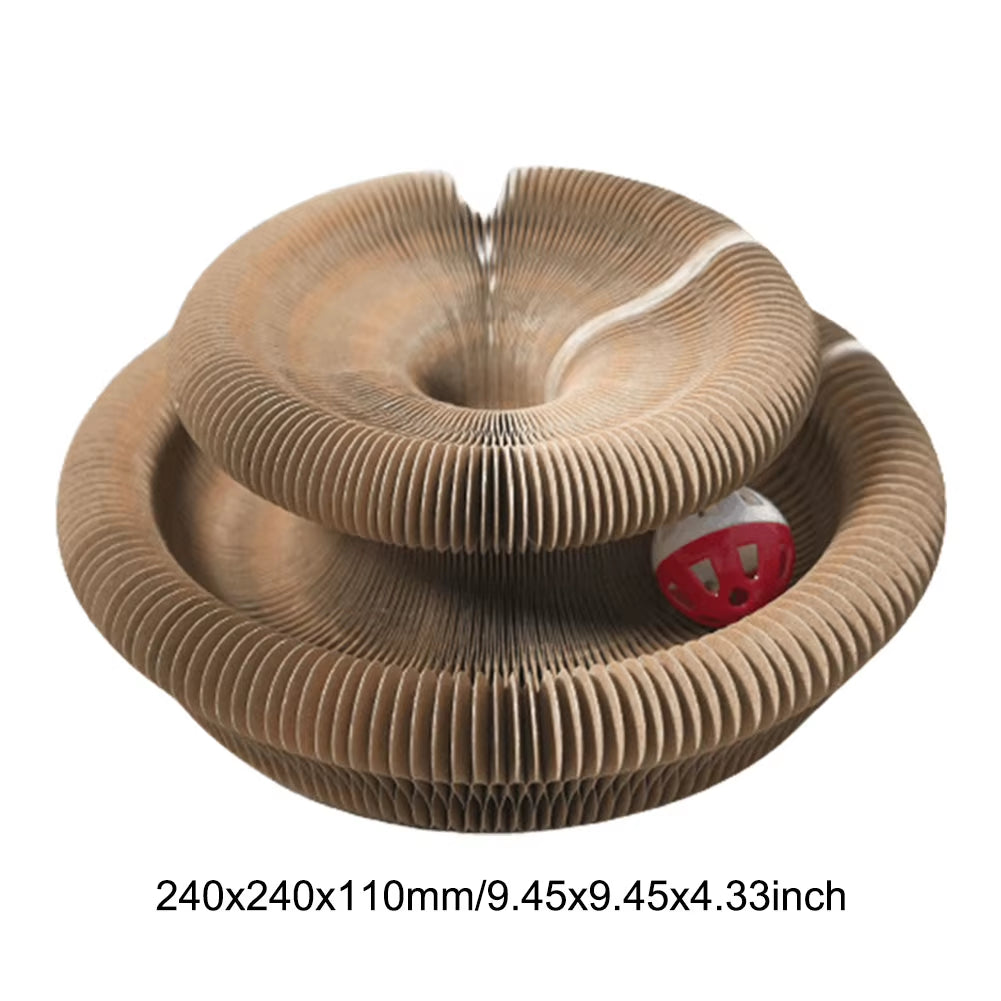 Magic Organ Cat Scratching Board Cat Scratcher Foldable Cat Interactive Toys round Corrugated Scratching Post Toys Pet Supplies