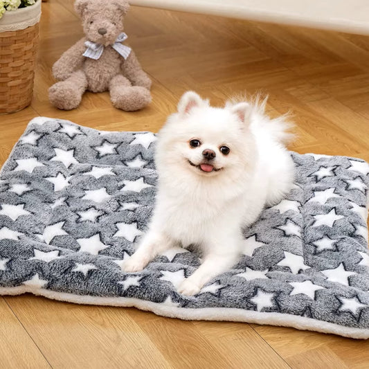 Multi-Model Pet Flannel Sleeping Mat Kennel Mat Blanket Pet Warm Mat Suitable for Large Medium and Small Pets