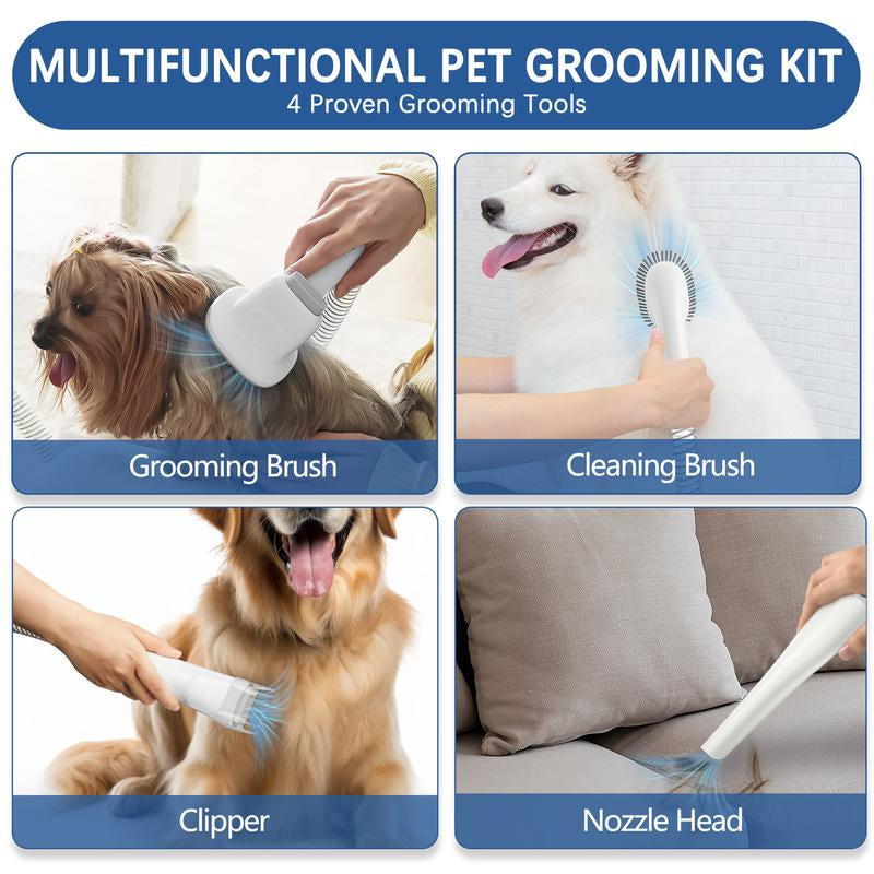 LMVVC Pet Grooming Vacuum Kit for Dogs & Cats, with 2.3L Suction, Cleaning Tools, Animals, Low-Noise Electric Puppy
