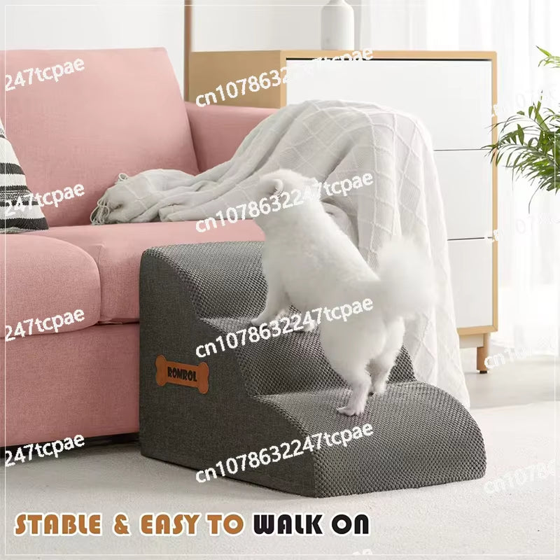 Detachable Pet Stairs, High-Density Soft Sponge Dog Ramp Stairs, Ultra Wide anti Slip Steps, Suitable for High Beds or Sofas