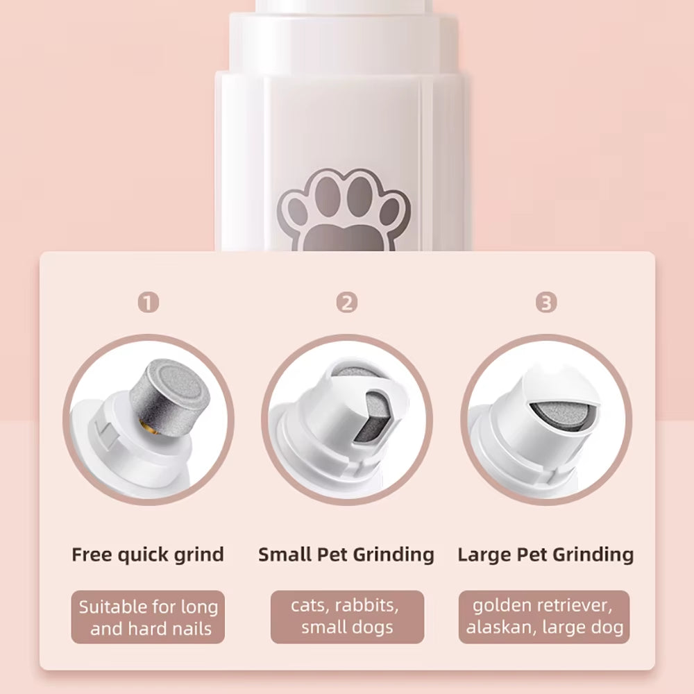 5V USB Electric Cat Nail Grinder with Clippers LED Light Pet Nail Grinder 500 Mah Pet Nail Trimmers for Dog Paws Grooming