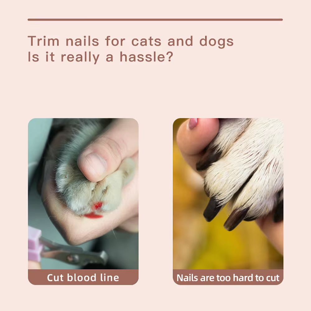 5V USB Electric Cat Nail Grinder with Clippers LED Light Pet Nail Grinder 500 Mah Pet Nail Trimmers for Dog Paws Grooming